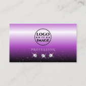 Lila schwarze Ombre Sparkle Juwelen mit Logo Trend Visitenkarte (Vorderseite)