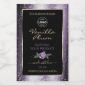 Lila schwarze Produktkennzeichnungen Weicher Glitz Lebensmitteletikett (Einzelnes Label)