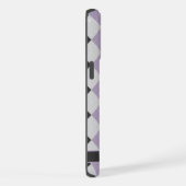 Lila schwarze Raute mit anpassbarem Soft Lavendel iPhone Hülle (Rechte Seite)