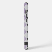 Lila schwarze Raute mit anpassbarem Soft Lavendel iPhone Hülle (Linke Seite)