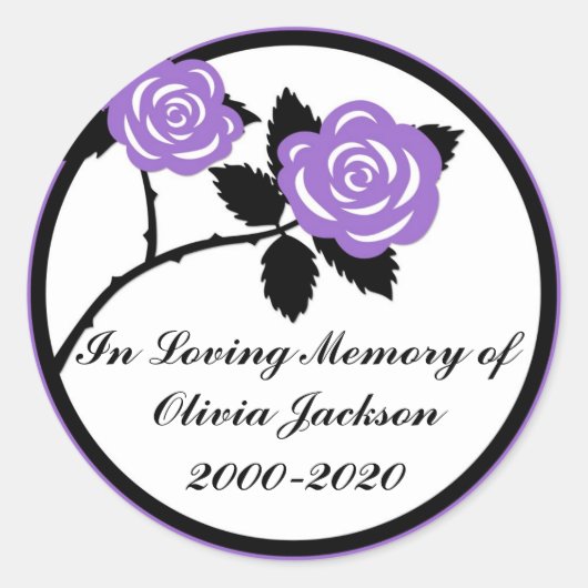 Lila schwarze Rose, anpassbare Aufkleber für Beile (Vorderseite)