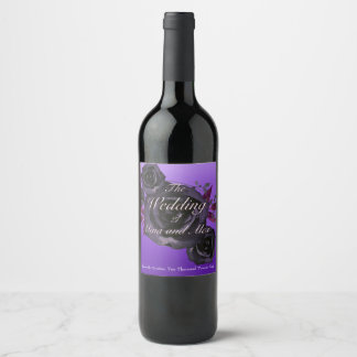 Lila Schwarze Rose Elegante Goth-Anpassung Wein Et Weinetikett