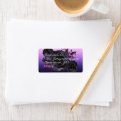 Lila Schwarze Rose Moderne Wasserfarbe Adressaufkleber (Insitu)