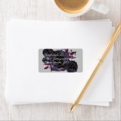 Lila Schwarze Rose Moderne Wasserfarbe Adressaufkleber (Insitu)