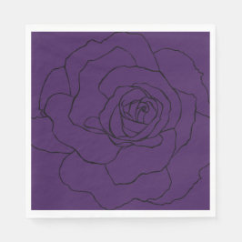 Lila schwarze Rose Serviette