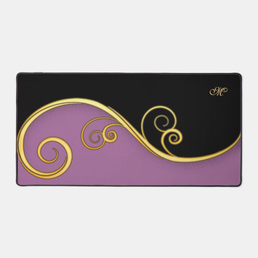 Lila-schwarze Schreibtischmatte mit/ohne Anfangsbu (Vorderseite)