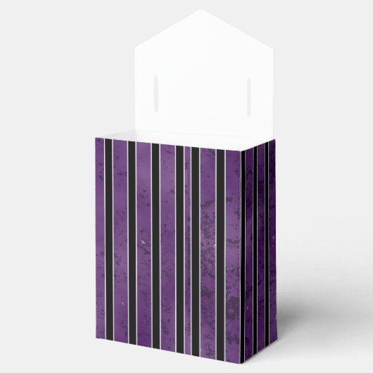 LILA SCHWARZE SCHWARZE HALLOWENSTREIFEN GESCHENKSCHACHTEL (Geöffnet)