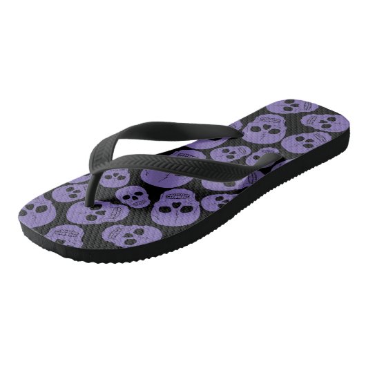 Lila Schwarze Skulpturen Badesandalen (Schrägansicht)