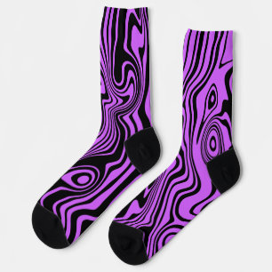 Lila schwarze Socken Abstrakt Waves Benutzerdefini