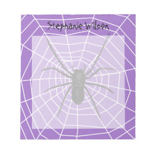 Lila/schwarze Spinne Halloween Notizblock