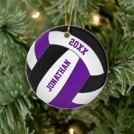 lila schwarze Sportmannschaft spielt Jungenvolleyb Keramik Ornament