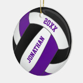 lila schwarze Sportmannschaft spielt Jungenvolleyb Keramik Ornament (Links)
