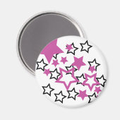 lila schwarze Sterne Magnet (Vorderseite/Rückseite)