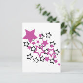 lila schwarze Sterne Postkarte (Stehend Vorderseite)