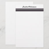 lila schwarze Streifen Briefpapier (Vorne/Hinten)