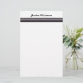 lila schwarze Streifen Briefpapier (Stehend Vorderseite)