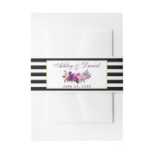 Lila Schwarze Streifen Hochzeit Einladungsbanderole (Vorderseite Beispiel)