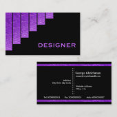 Lila, schwarze Streifen Visitenkarte (Vorne/Hinten)