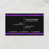 Lila, schwarze Streifen Visitenkarte (Rückseite)