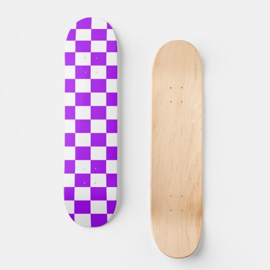 Lila schwarze u. weiße Checkered Skateboard (Vorderseite)