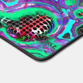 Lila, schwarze und Aquamarine Fluid Art Schreibtischunterlage (Ecke)