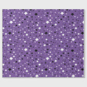 Lila schwarze und weiße Sterne Geschenkpapier (Flach)