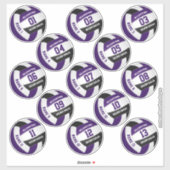 lila schwarze Volleyball-Mannschaft: Spielername Aufkleber (Blatt)