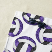 lila schwarze Volleyball-Mannschaftsfarben Geschen Strandtuch (Beispiel)