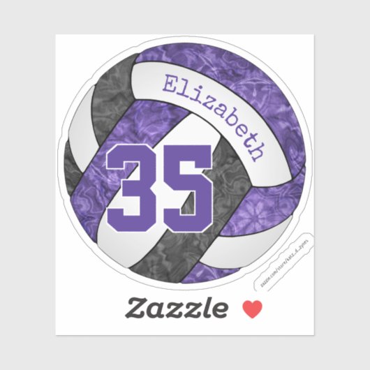 lila schwarze Volleyballmannschaft Aufkleber (Blatt)