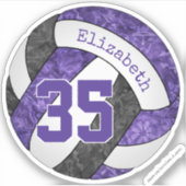 lila schwarze Volleyballmannschaft Aufkleber (Vorderseite)