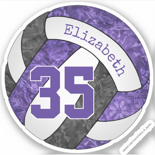lila schwarze Volleyballmannschaft Aufkleber (Vorderseite)