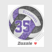 lila schwarze Volleyballmannschaft Aufkleber (Blatt)