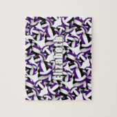 lila schwarze Volleyballmannschaft Puzzle (Vertikal)