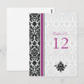 Lila, schwarze, weiße Damaskus-Tischnummer Postkarte (Vorne/Hinten)