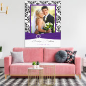 Lila, schwarze, weiße Damast-Hochzeitsfeier-Leinwa Leinwanddruck (Insitu (Wohnzimmer))