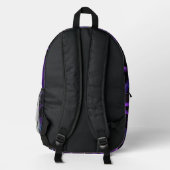 Lila Schwarze Wellen Bedruckter Rucksack (Rückseite)