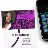 Lila schwarze Zahlen Benutzerdefiniertes Beruflich Visitenkarte