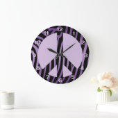 Lila schwarze Zebra-Wandklemme Große Wanduhr (Zuhause)