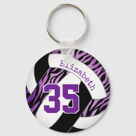 lila schwarze Zebrastreifen Akzente Mädchen Volley Schlüsselanhänger