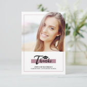 Lila Schwarzer Abschluss Vielen Dank, dass Sie Fot Einladung (Stehend Vorderseite)