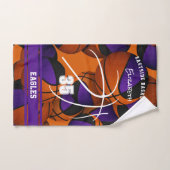 lila schwarzer Basketball-Teamname Handtuch (Handtuch)
