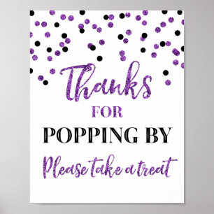 Lila schwarzer Confetti-Dank, knallend durch Poster