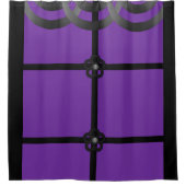 Lila schwarzer Duschvorhang (Vorderseite)