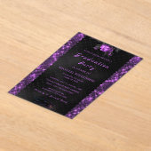 Lila schwarzer Glitzer Akryllischer Abschluss Einl Acryleinladungen (Ablage )