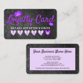 Lila Schwarzer Glitzer Lips Herzensvorteil beim Ku Treuekarte (Vorne/Hinten)