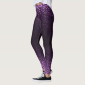 Lila Schwarzer Glitzer Sparkle Girly Stilvolle Leg Leggings (Links)