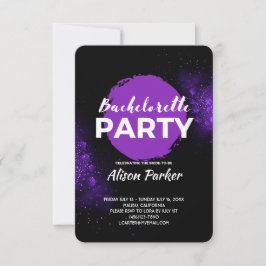 Lila Schwarzer Junggeselinnen-Abschied Einladung