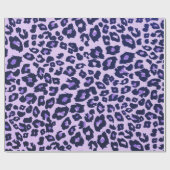 Lila Schwarzer Leopard Geschenkpapier (Flach)