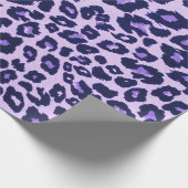 Lila Schwarzer Leopard Geschenkpapier (Ecke)