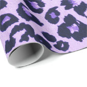 Lila Schwarzer Leopard Geschenkpapier (Rolleneckpunkt)
